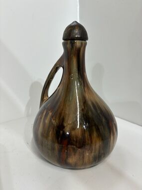Brush McCoy Pottery 7" inch Decanter Music Box Onyx Glaze FOR PARTS w Stopper